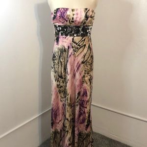 Speechless size 5 strapless evening gown.